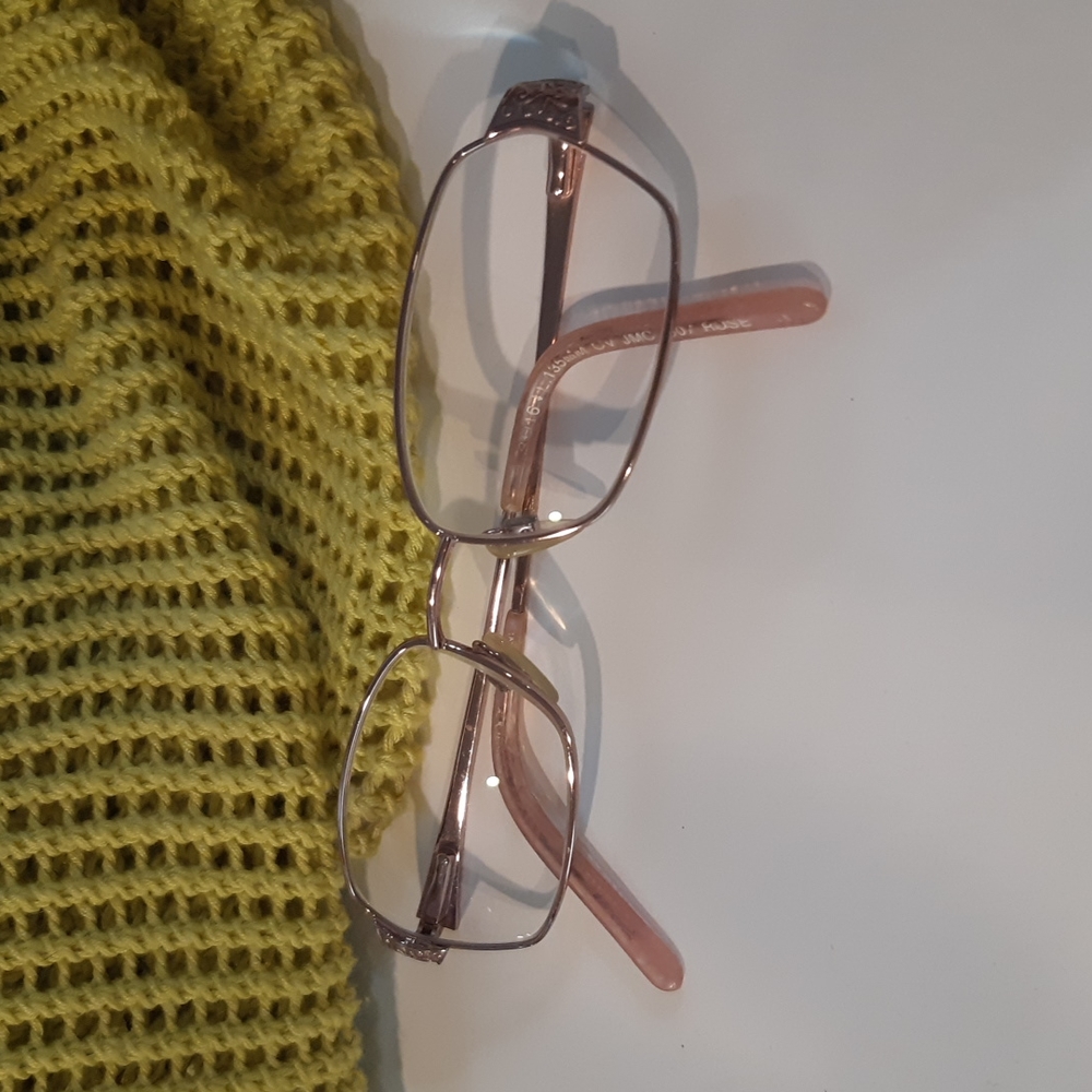 Womens Pink Rose Metal glasses frames Magnifying Readers